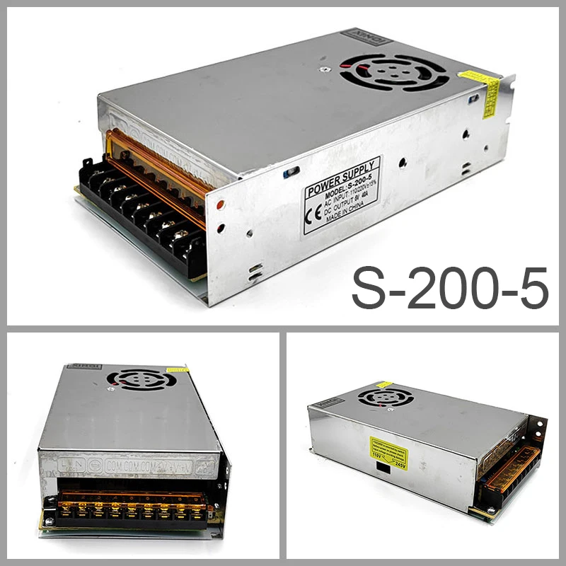 S-200-5 5v 40a 200W DC импульсный источник питания Регулируемый XINQI | Строительство и