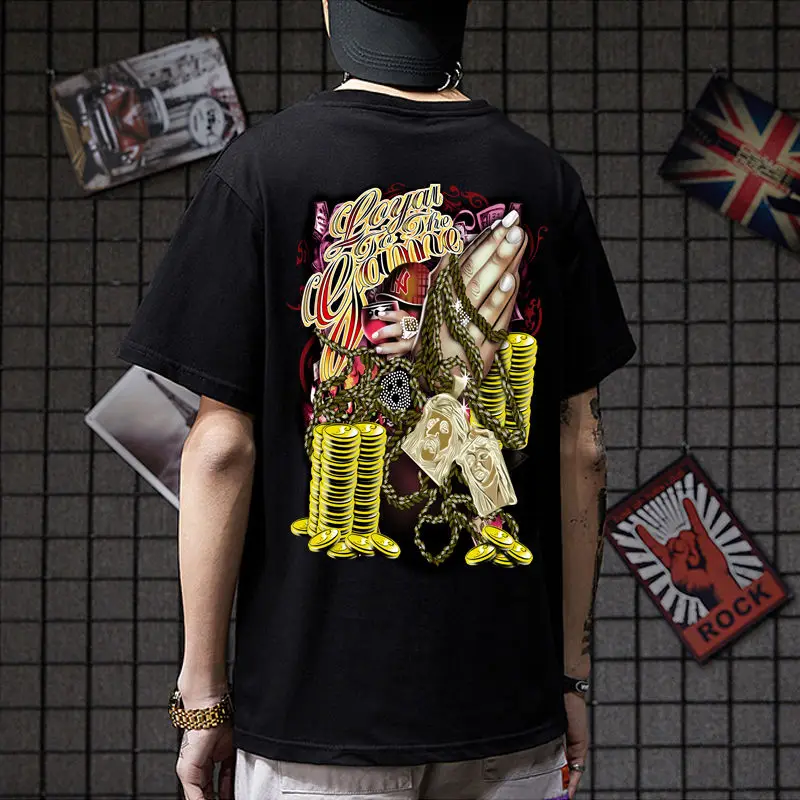 Мужская и женская футболка трендовая куртка с полуторным рукавом Корейская