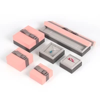 new pink gray bowknot jewelry ring storage box used for earring pendant bracelet female jewellery cases decoration lover gifts