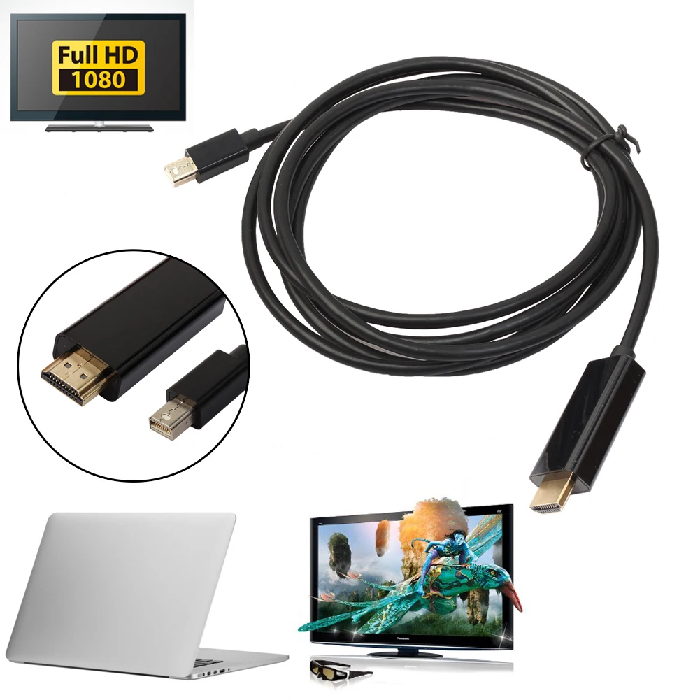 6 футовый адаптер Thunderbolt Mini DisplayPort DP HDMI совместимый кабель для Macbook|Кабели VGA| |