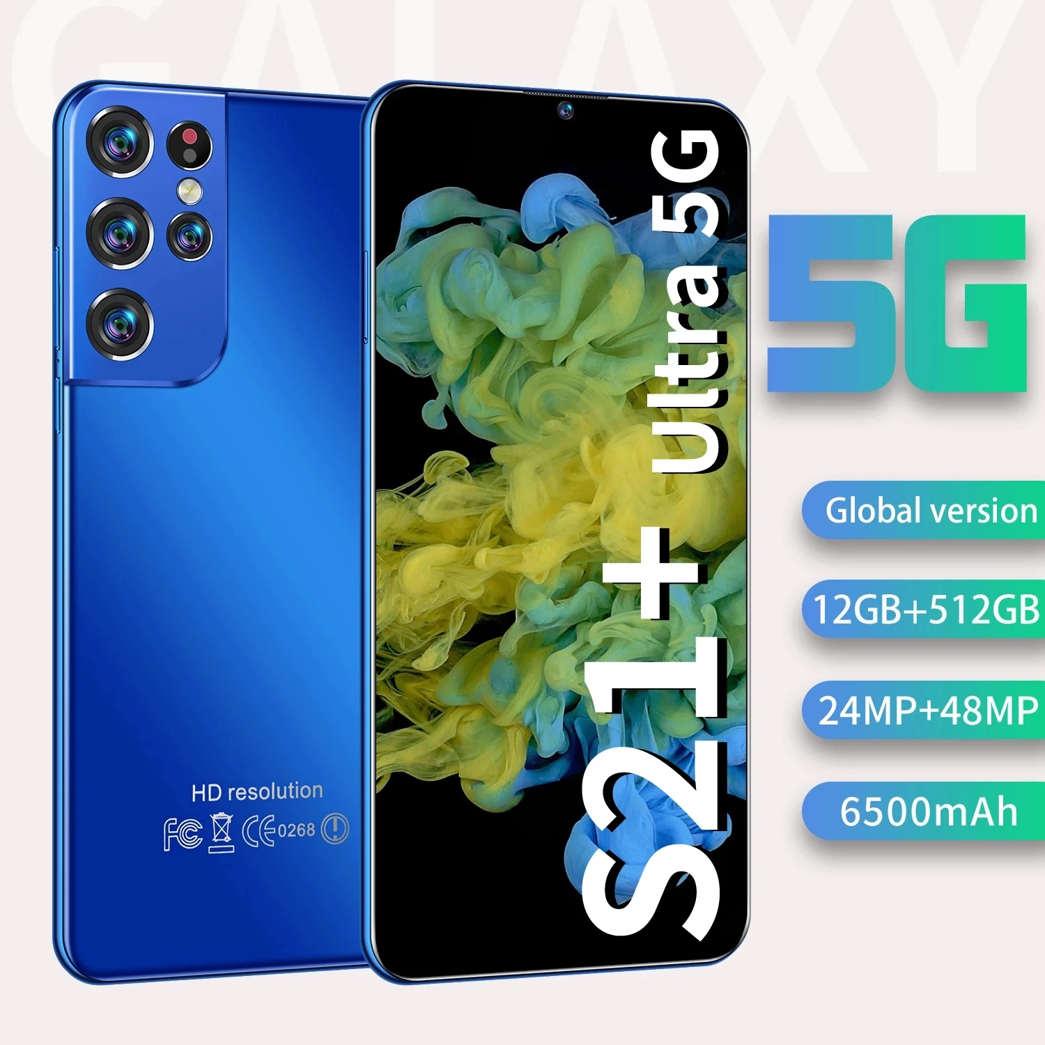 

Newest S21+ Ultra 6.7-inch Smart Phone 16G+512G Global Version Android Phone 6800mAh Face ID Google Unlocked 4G/5G Mobile Phone