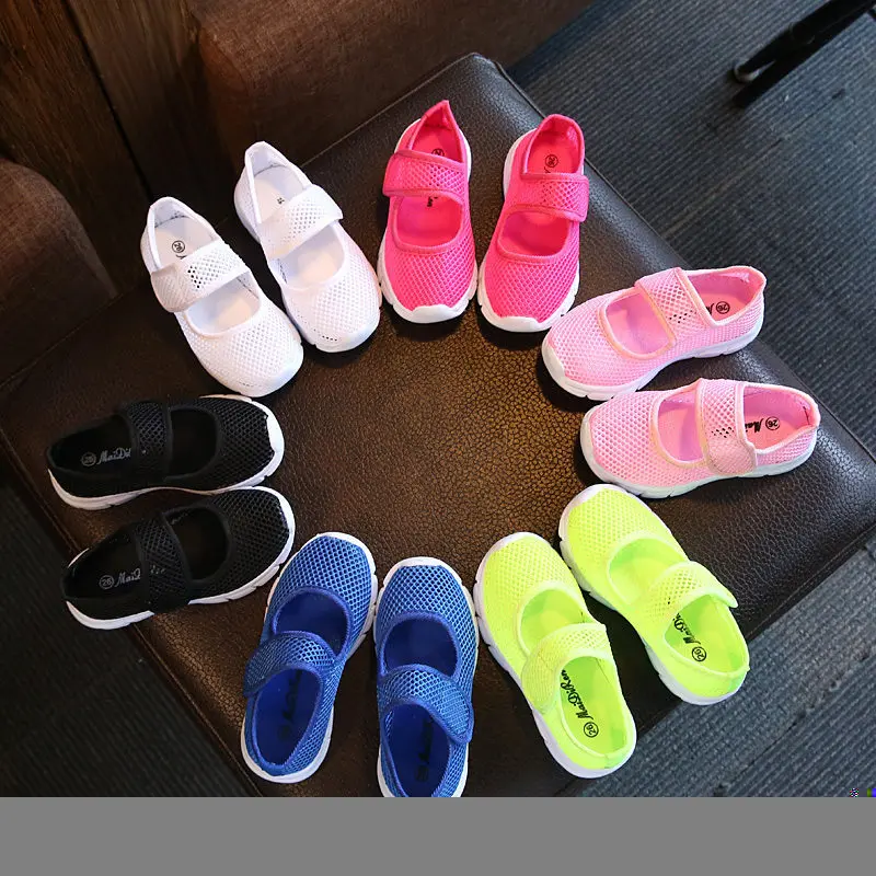Hot Sale Fashion Kids Shoes Boys Girls Casual Air Mesh Cut-outs Breathable Children's Sneakers Candy Color High Quality | Детская