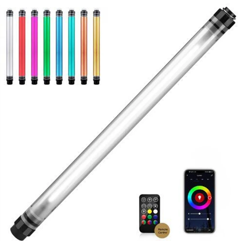 Светодиодная трубка LUXCEO P120 RGB для видесветильник емки, цветная Водонепроницаемая светодиодная лампа с приложением для дистанционного управления съемкой мВ