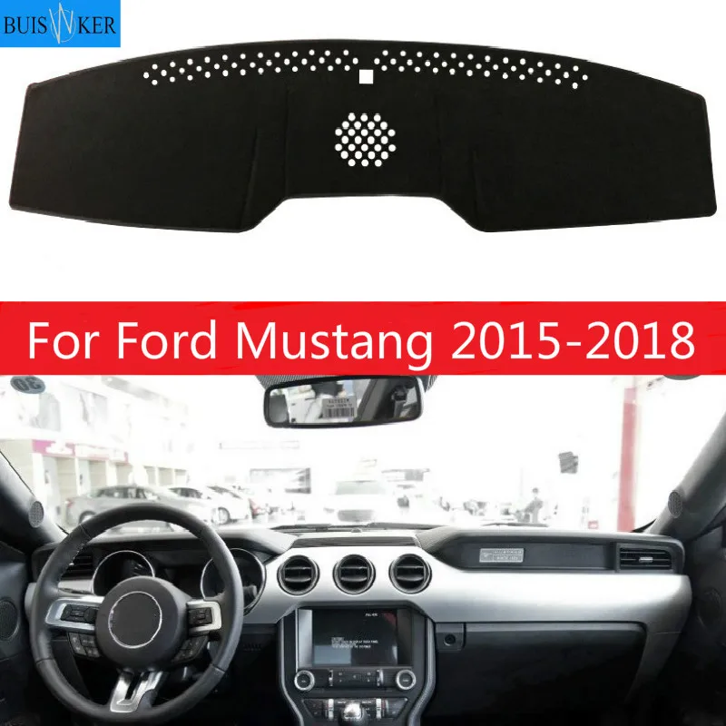 

For Ford Mustang 2015 2016 2017 2018 Dashboard Mat Cover Dashmat Pad Sun Shade Instrument Protect Carpet Car Styling Accessories