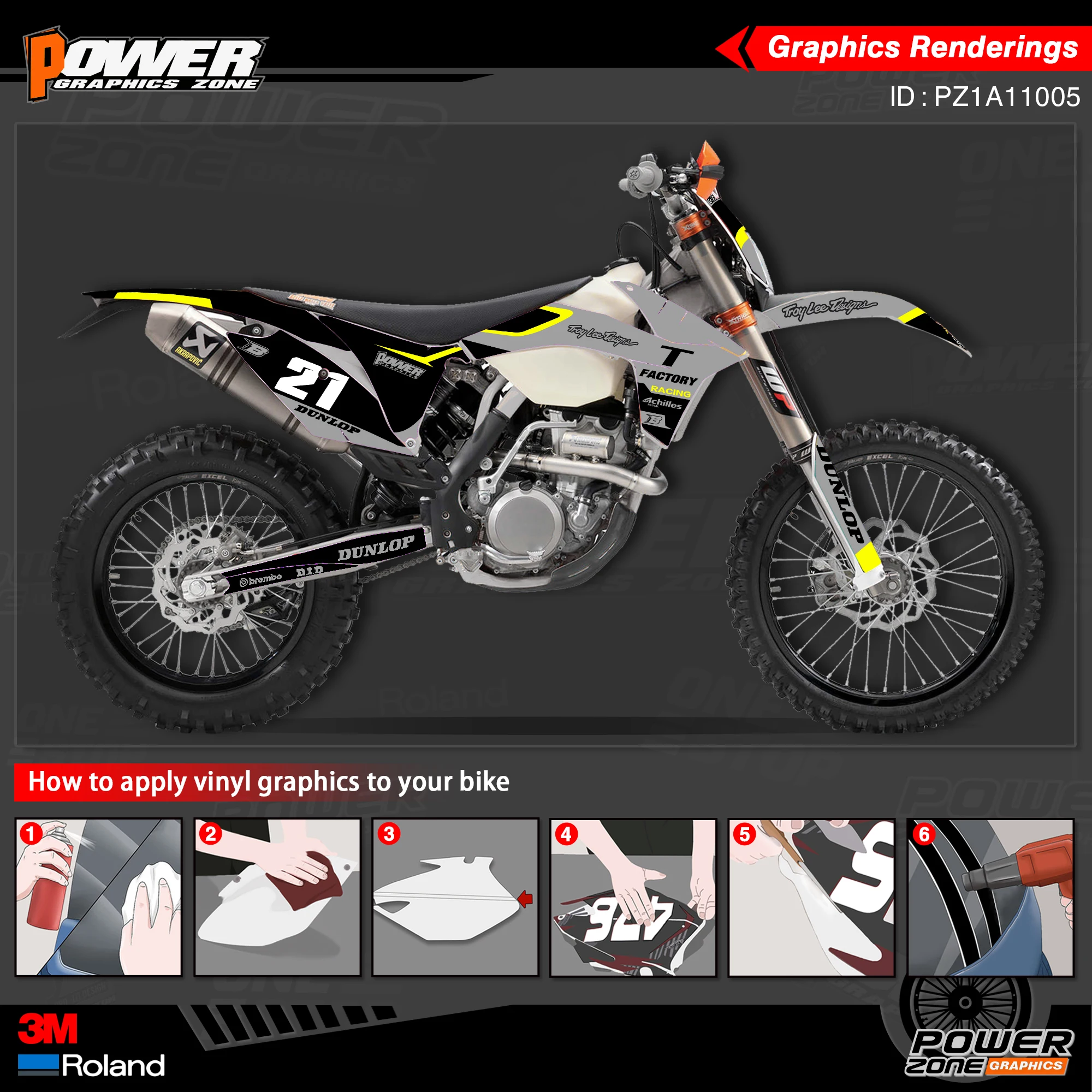 Персонализированные графические фоны PowerZone Team наклейки 3M Набор наклеек для KTM SX SXF