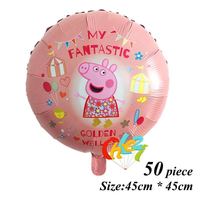 Style 5 50 шт. PEPPAPIG Джордж фольгированные шары ребенок с днем рождения вечерние украшения детский душ воздушные гелиевые балоны детские игрушки - Цвет: Style 5