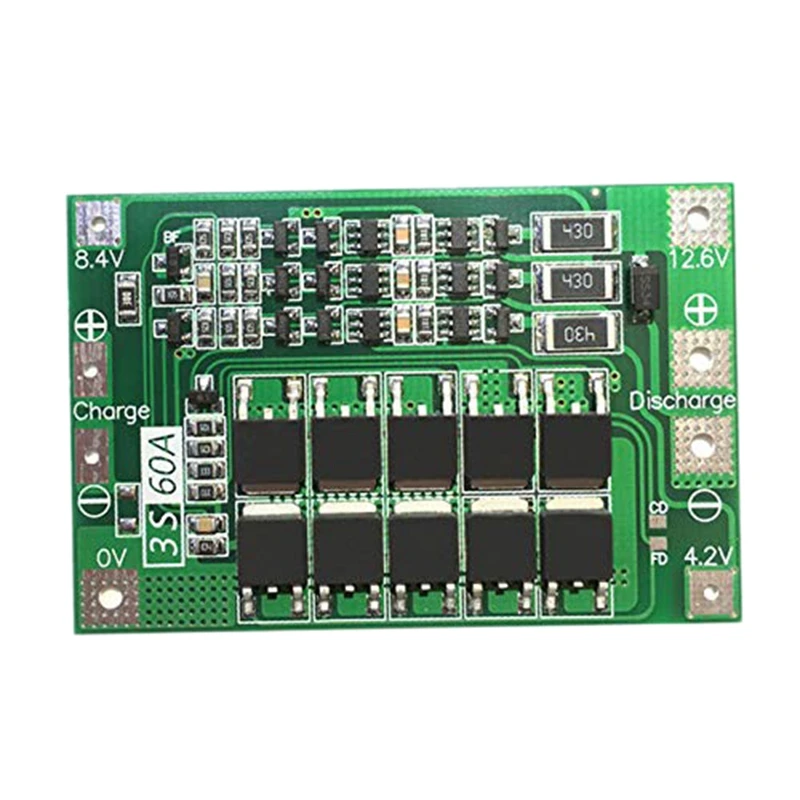 Плата Bms 3S 60A защитная плата литий ионной батареи 18650 с балансиром для двигателя