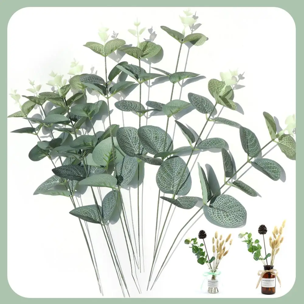 DIY зеленые шелковые искусственные листья эвкалипта растения украшение для