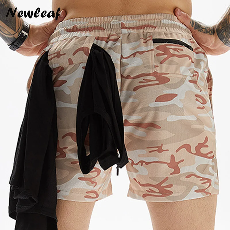 

Men's Running Shorts Sports Leisure Outdoor Loose Multi Pocket Double-Layer Fitness Pants Men's Fan Color Fashion Shorts M-3XL