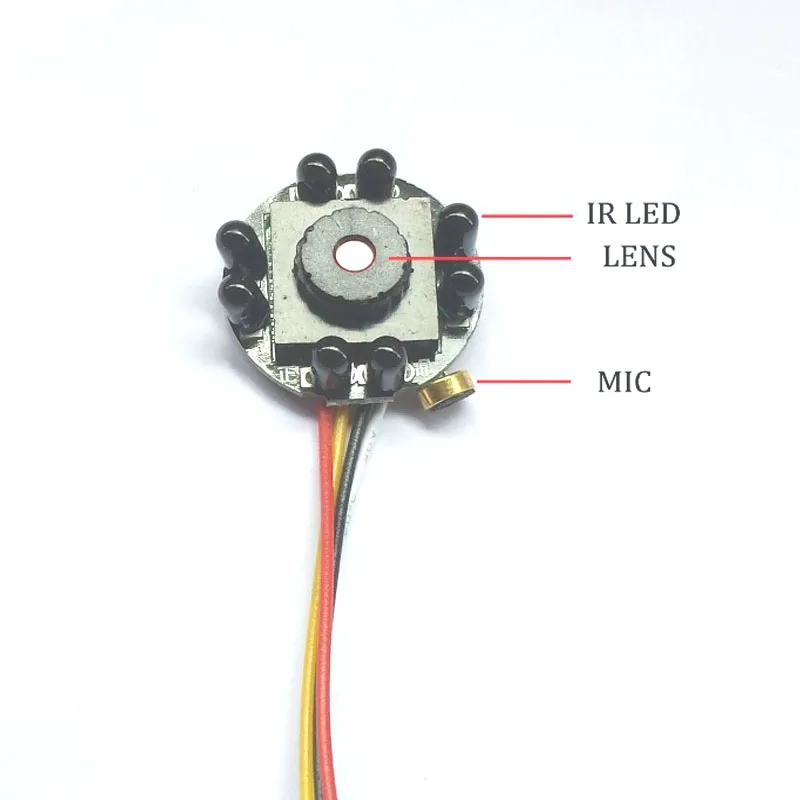 1PCS Mini CCTV Audio Wired Camera HD Cameras Security Cam 8 IR LED 940nm Night Vision 3.7mm 700 TV Line 75 Degrees | Безопасность и