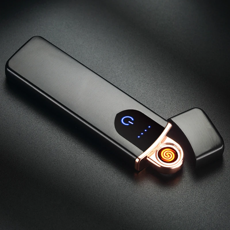 

USB Lighter Zinc Alloy Electric Plasma Lighter Dropship Suppliers Rechargeable Flameless Candle Mini Thin Windproof Lighter