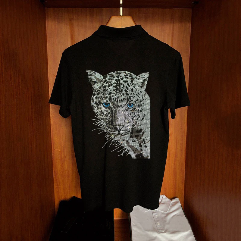 

Мужская футболка в стиле хип-хоп, с леопардовым принтом