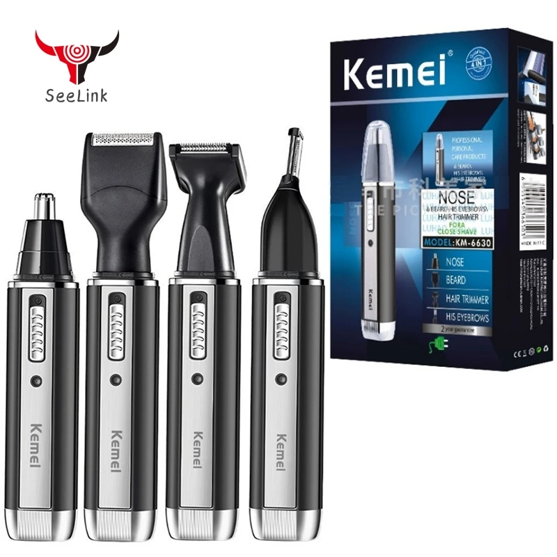 

Kemei rechargeable electric all in one hair trimmer for men grooming kit beard trimer facial eyebrow trimmer nose ear shaver