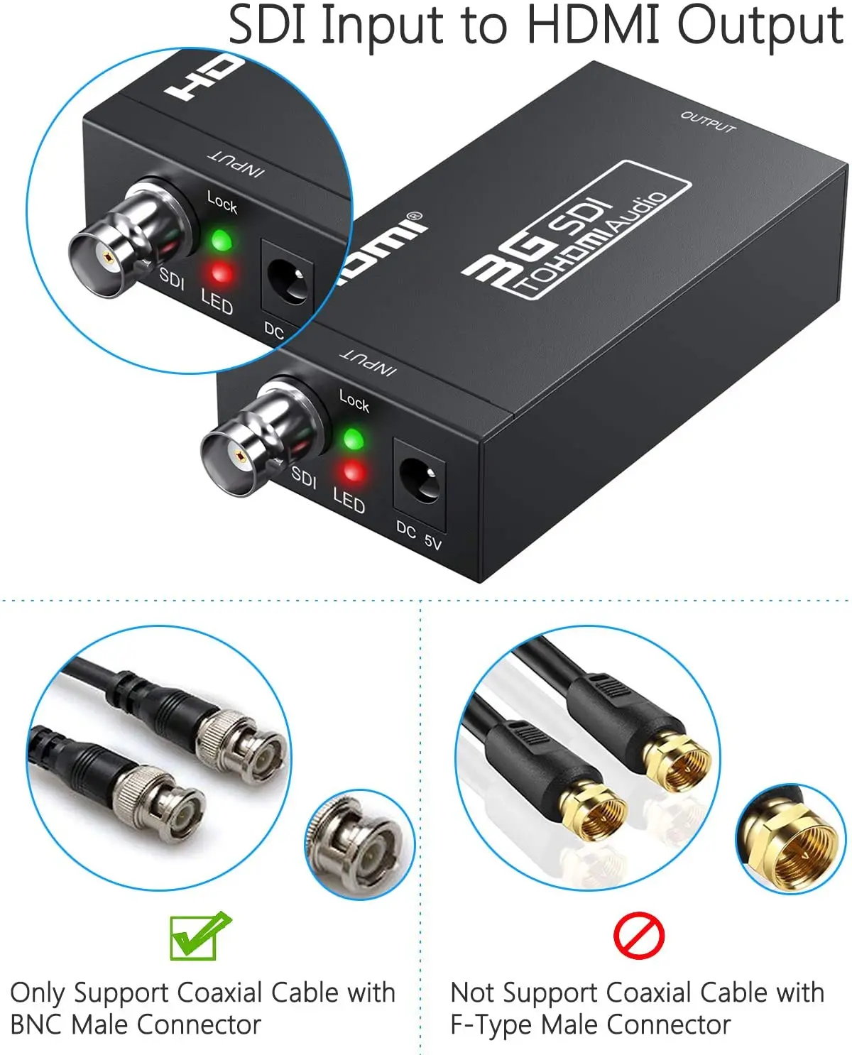 SDI к совместимому с HDMI конвертер адаптер HD 3G до Full 1080P аудио видео сигналов Дисплей