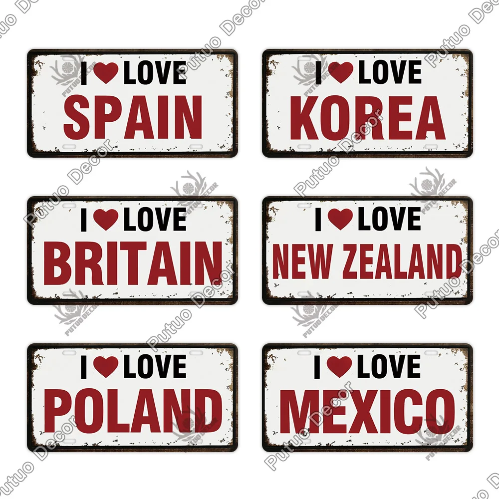 Декоративная табличка Putuo в виде страны любви металлический жестяной знак