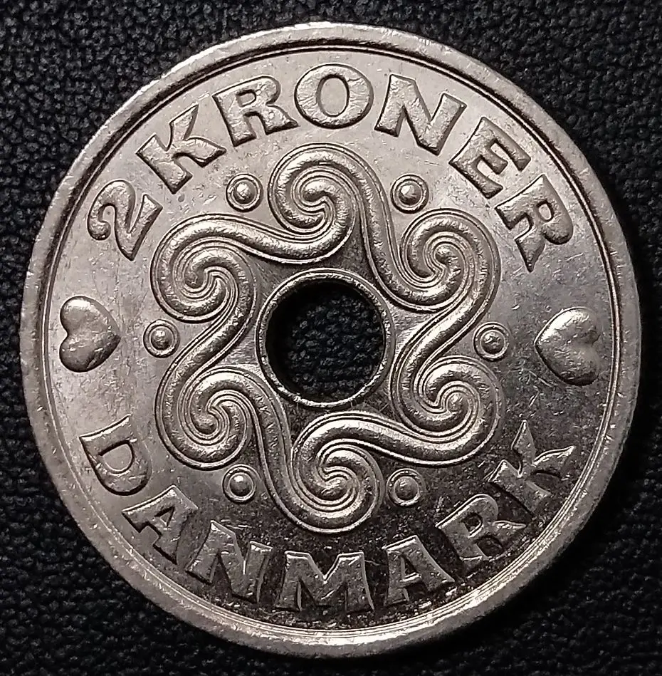 Дания 2 кроны Европа 100% оригинальная монета для коллекции старых 24 5 мм - купить по