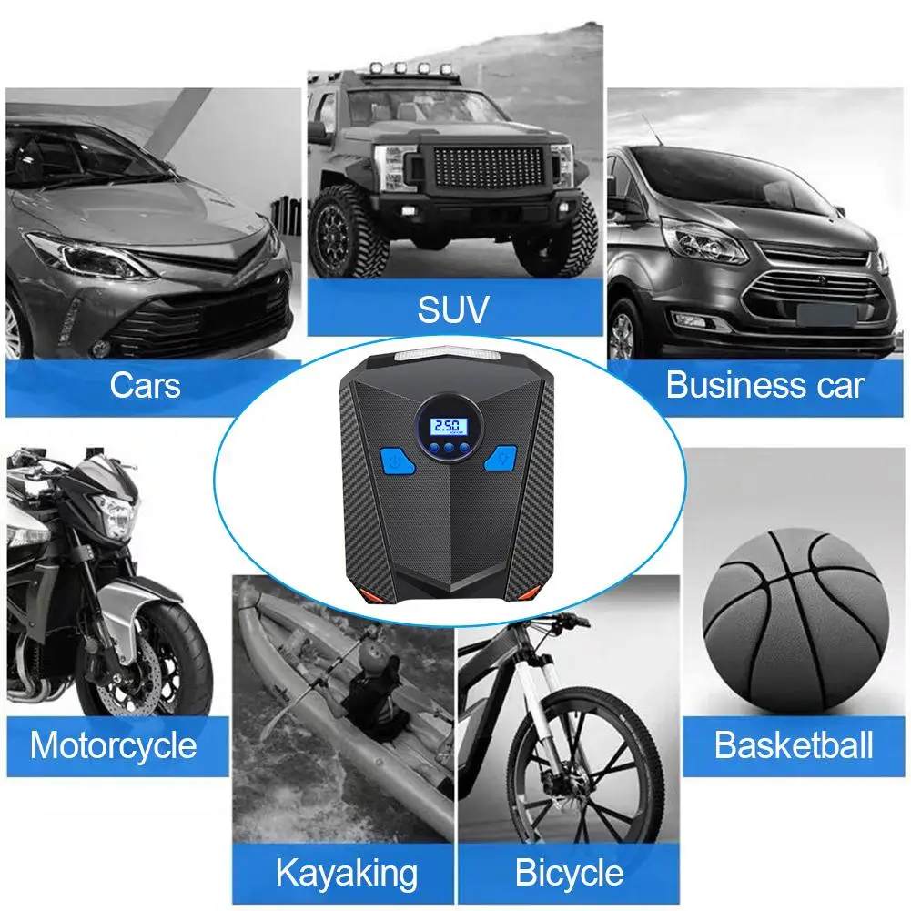 

12V 150PSI Car Air Pump Car Air Compressor Inflator Pump LED Lamp Digital Display For Motorcycle Bicycle Tire Electric Air Pump