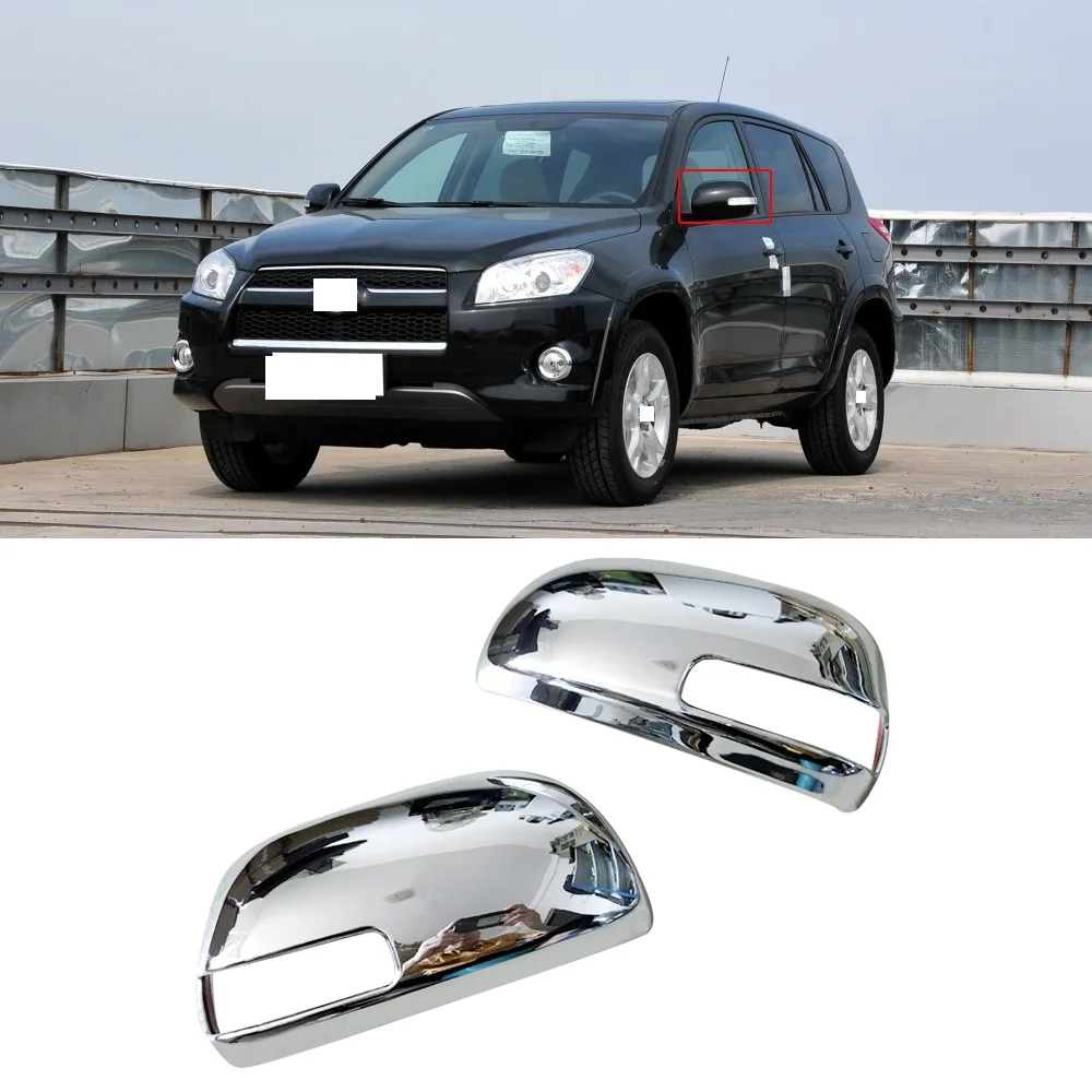 CAPQX 2PCS For TOYOTA RAV4 2009-2012 ABS chrome Outside Rearview Mirror Trim Cover Rear View protect Shell hood Housing | Автомобили и