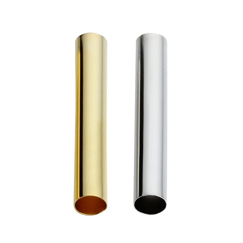

2020 Fashion Jewelry Findings 100pcs/lot 4mm Hole Copper Spacer Beads Straight Tube Gold Color for DIY Chock Necklace Making