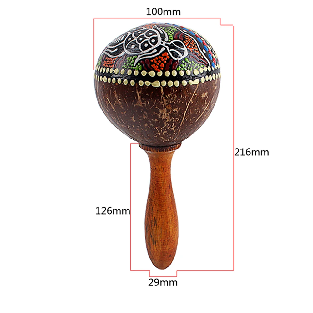 

Coconut Shell Sand Hammer Rumba Shaker Hand Rattle Percussion Musical Instrument Toy For Kid Children Games