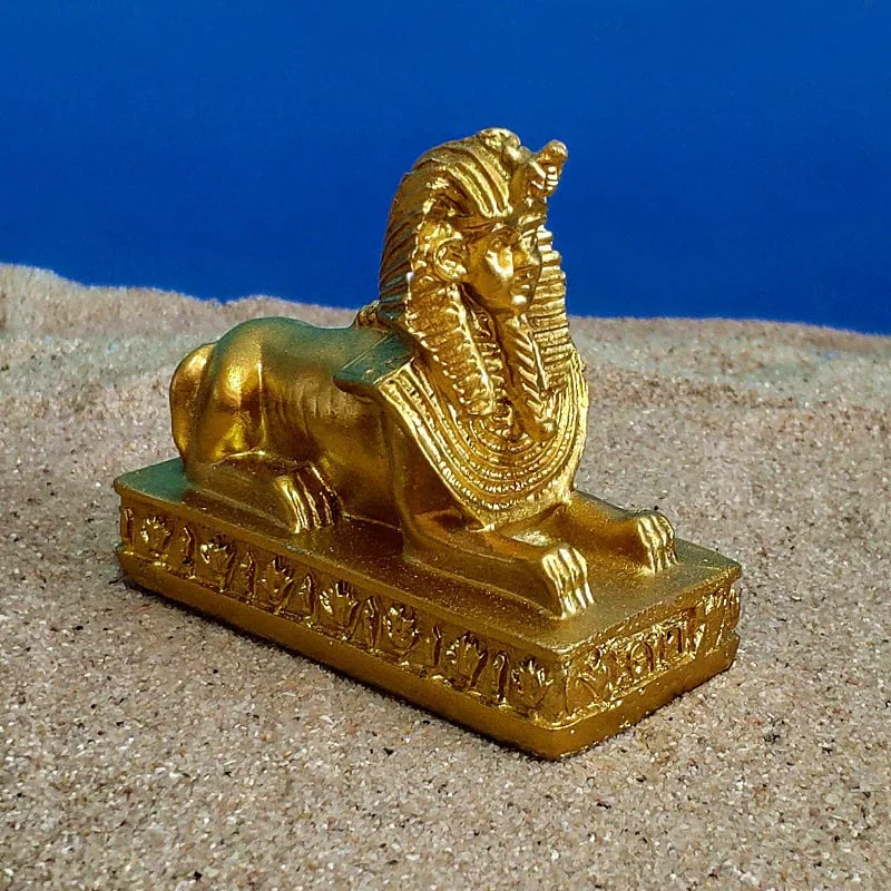 

Vintage Egyptian Golden Sphinx Mini Statue Home Living Room Corridor Decoration Miniature Figurines Ancient Sculpture Ornaments