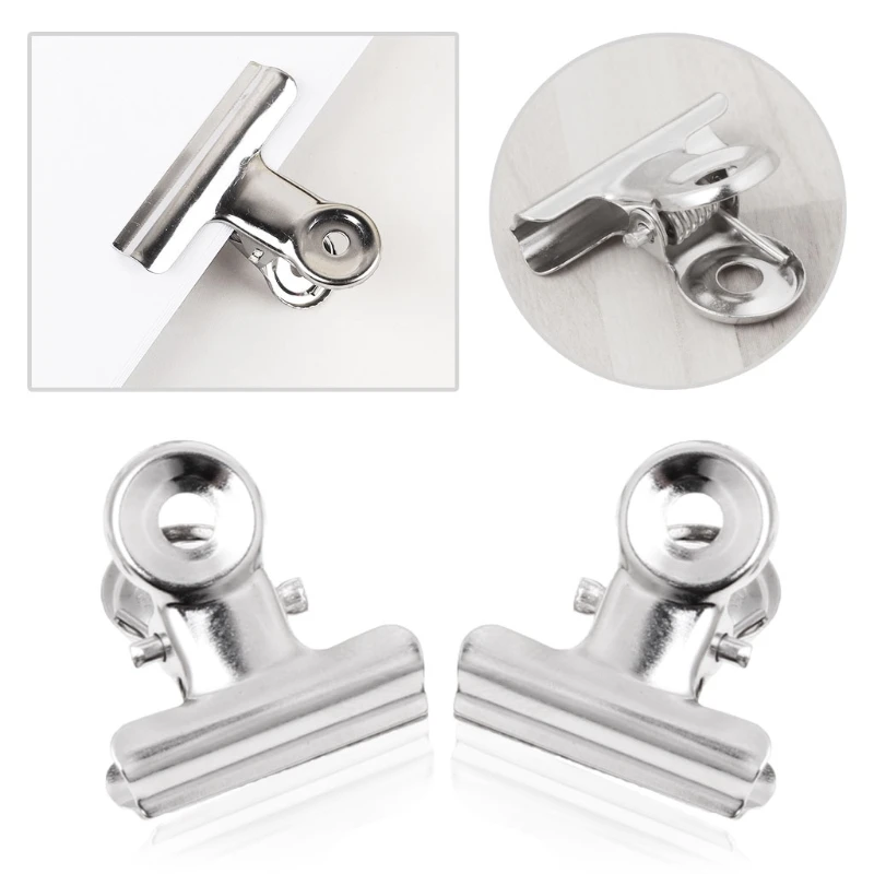 

10Pcs Metal Bulldog Grip Clip Food Sealer Bag Clamp Paper Document Ticket Binder