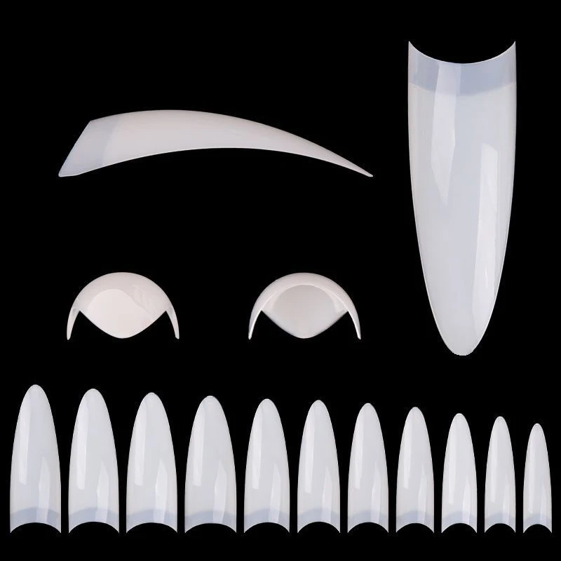 500/550 шт. накладные ногти для ног Новый стиль ногтей Французский Длинные с принтом