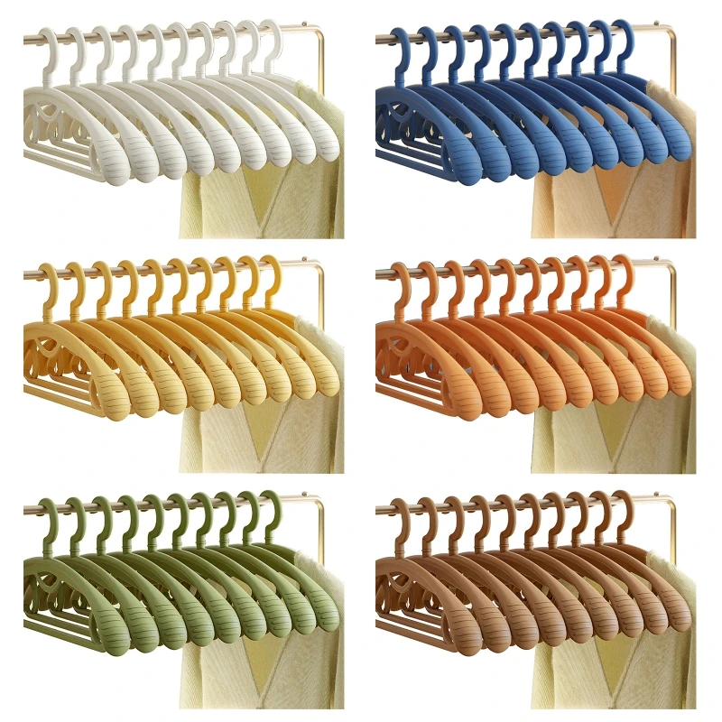 

10pcs Plastic Hangers for Clothes Seamless Clothing Drying Rack Non-Slip Suit Coat Hanger Hanging Jacket Shirt Closet Space Savi