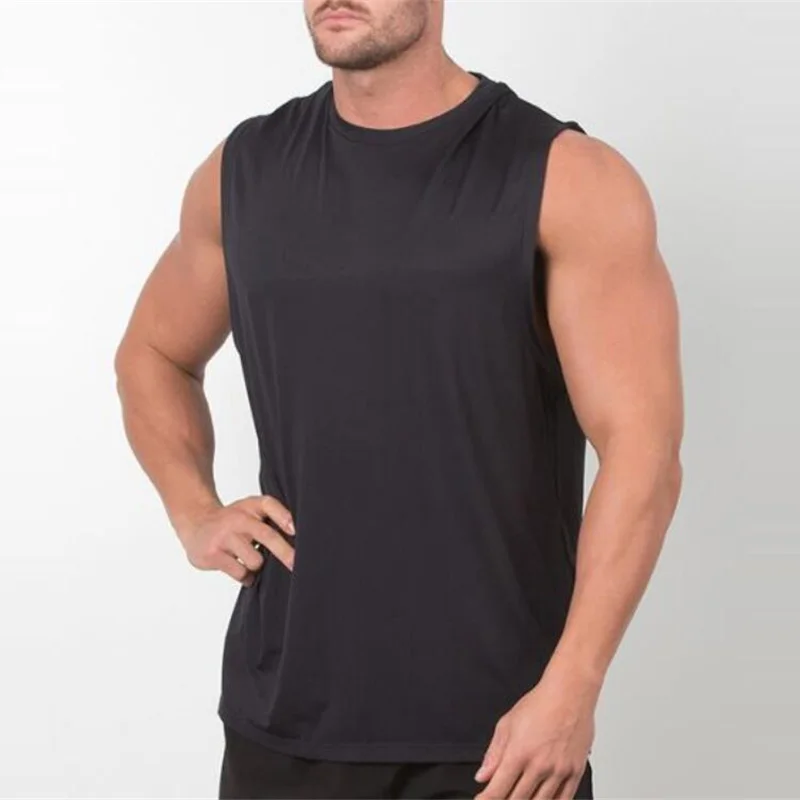 

Summer Plain Cotton Tank Top Men Bodybuilding Sleeveless Shirt Gym Stringer singlet Blank Fitness Clothing Sportwear Vest