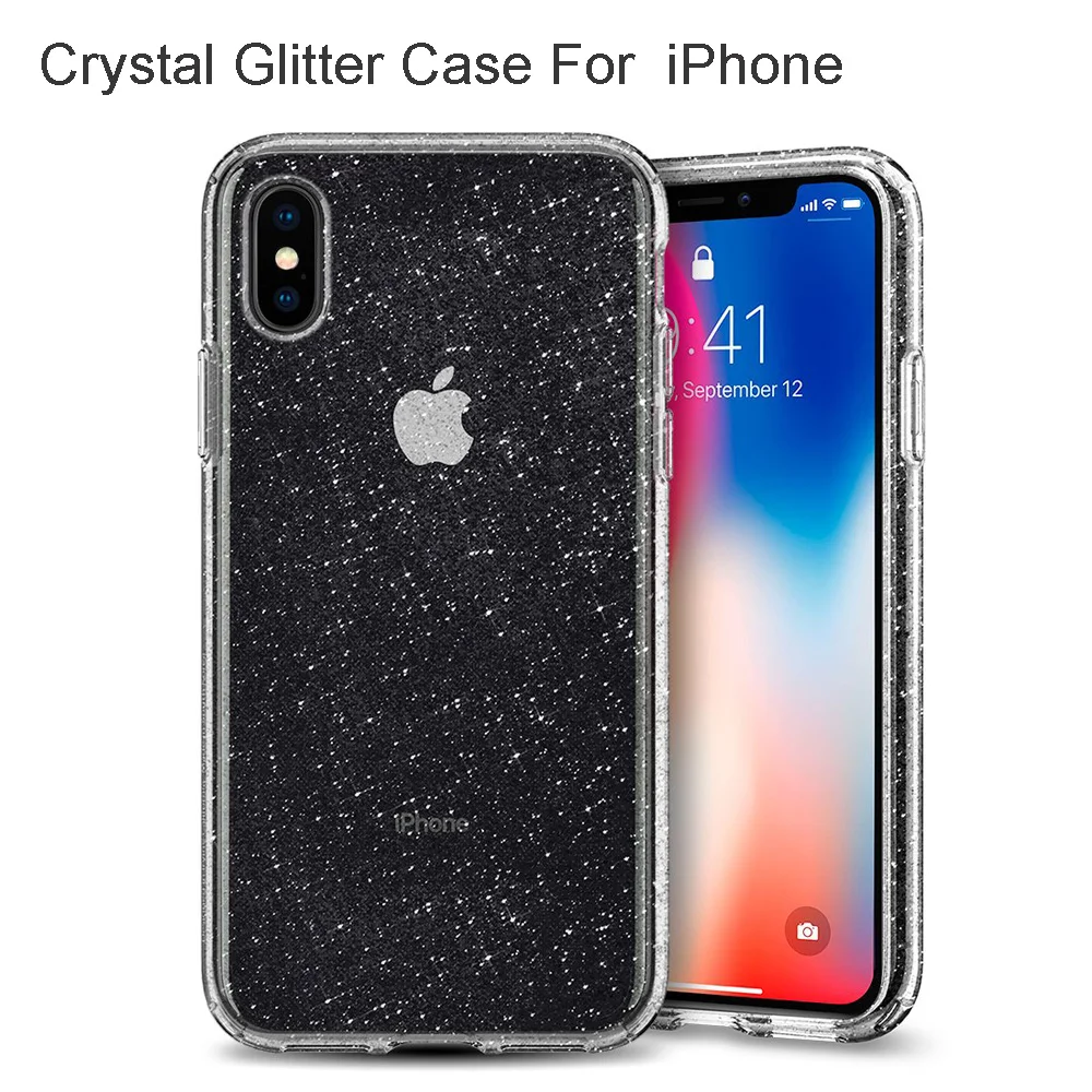 Esobest блестящий чехол с жидкими кристаллами для iPhone 12 Pro Xs Max Xr из ТПУ блестками IP 11 6