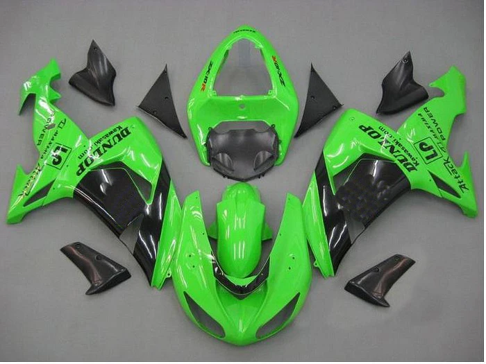 

100%NEW Green Black Fairing Kits FOR KAWASAKI NINJA ZX10R 06-07 ZX 10R 06 07 ZX-10R 06-07 10 R ZX 10R 2006 2007 Fairings +7gfits