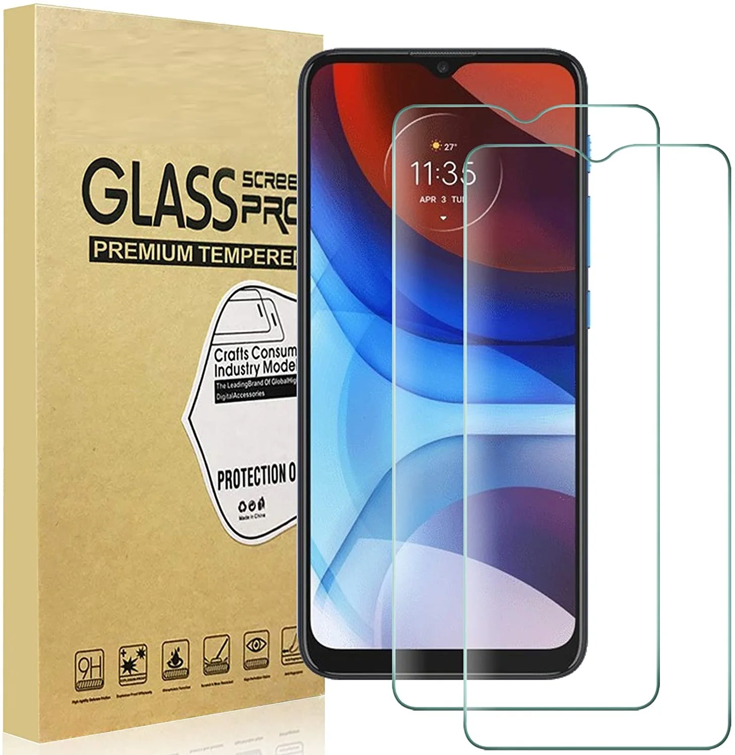 Закаленное стекло HD для Motorola Moto E7i Power E7 Plus E7Plus защита экрана прозрачное без