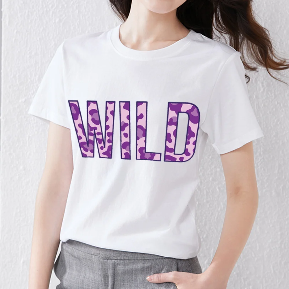 

Summer Women's Trend Simple T-shirt Street Harajuku Fashion Letter Leopard Series Top O-neck Comfortable Ladies Short Sleeves