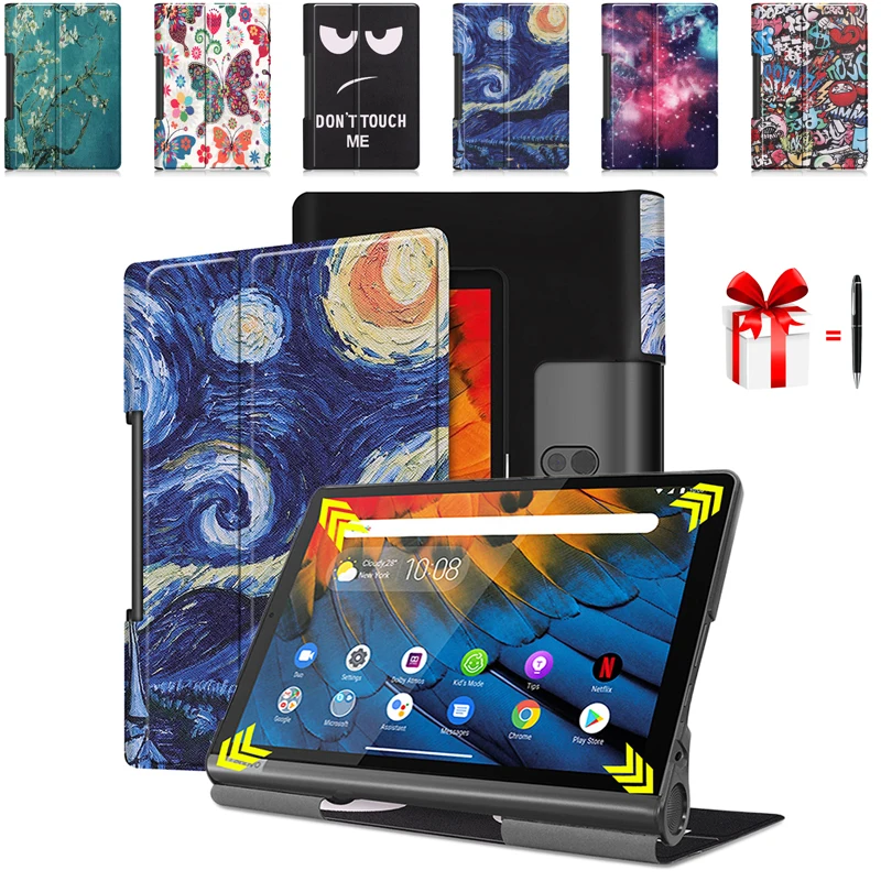 Складной чехол из искусственной кожи для Lenovo Yoga Smart Tab 5 10 1|Чехлы планшетов и