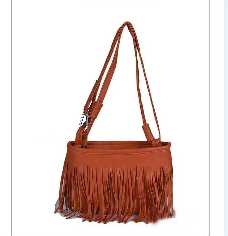 Модные продукты Бахрома Кисточкой кошелек мессенджер через плечо Бохо сумка из
