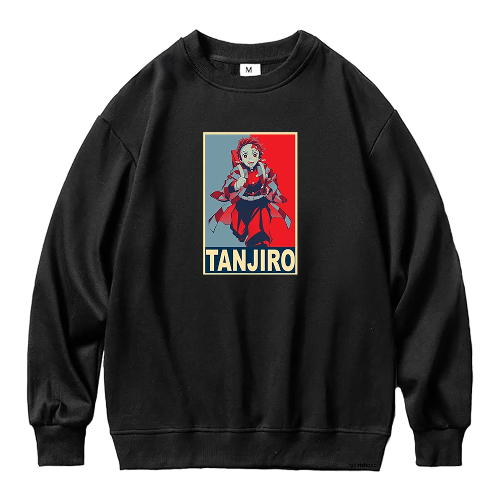 

Anime Tanjirou Kamado Hoodie Women Demon Slayer Hoodies Female Manga Kimetsu no Yaiba Hoody Crew Neck Pullovers Sweatshirt