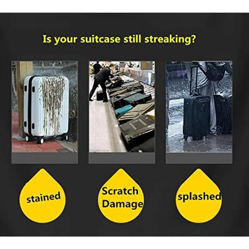 Полностью прозрачный чехол для защиты багажа с утолщенным ПВХ и колесами.