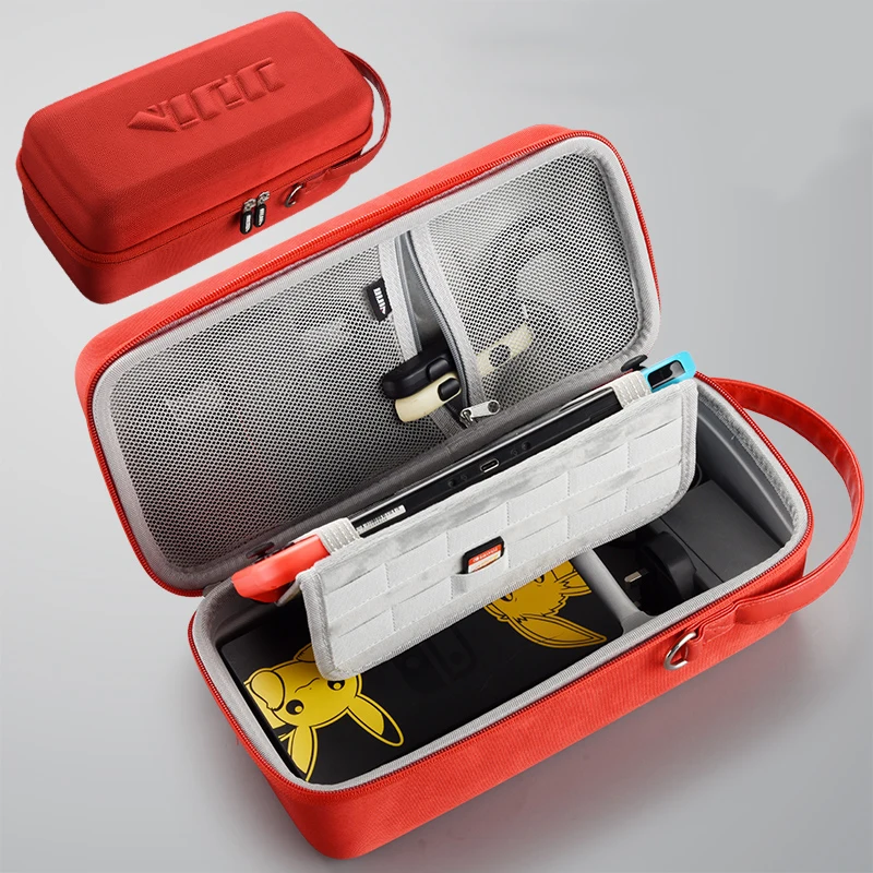 

Портативная сумка для хранения переключателей, Жесткая крышка большой емкости, встроенный кронштейн, аксессуары для Nintendo Switch