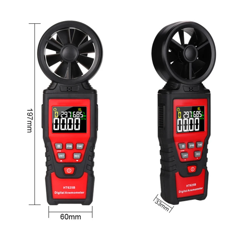

Portable LCD Digital Anemometer Thermometer Wind Speed Gauge Wind Meter Test Tool HT625B FKU66
