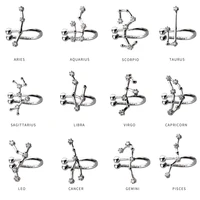 modian twelve constellations simple charm clip earrings 100 925 sterling silver leo virgo pisces jewelry for women jewelry