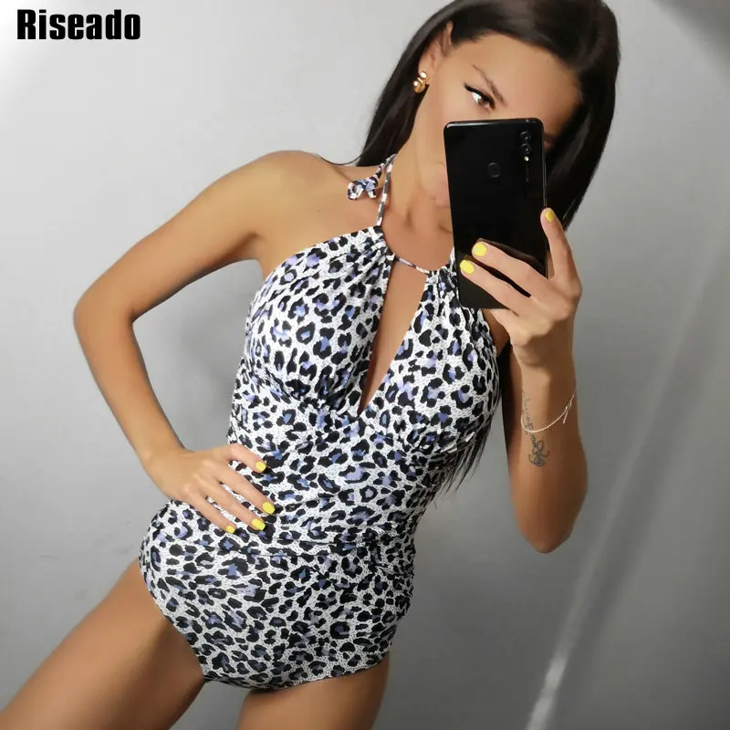 Riseado 2021 цельный купальный костюм женский Глубокий v образный вырез Женская