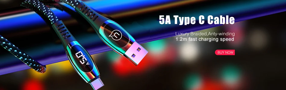USAMS usb type C кабель умное отключение питания, QC3.0 кабели быстрой зарядки светодиодный USB C кабель умное зарядное устройство кабель для samsung s10 8 huawei P20