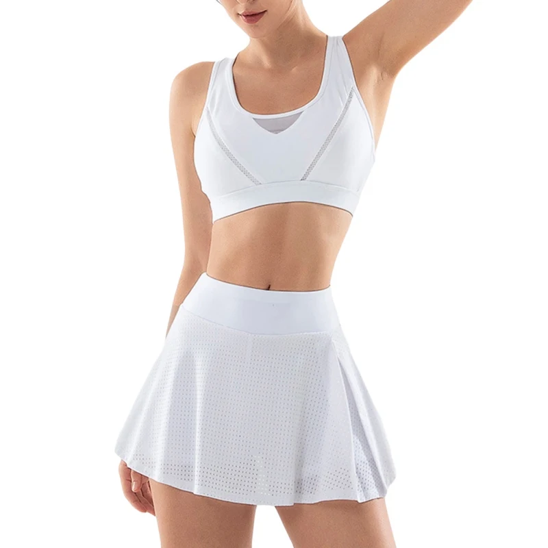 Короткая спортивная юбка для йоги тенниса фитнеса бадминтона дышащая