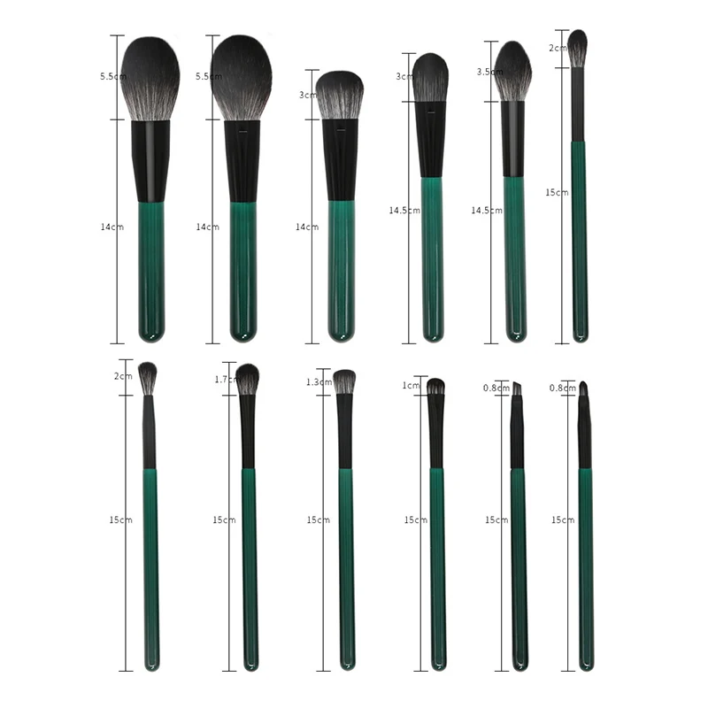 12 шт./компл. Кисть для макияжа Рассыпчатая пудра румяна губ набор кисточек глаз