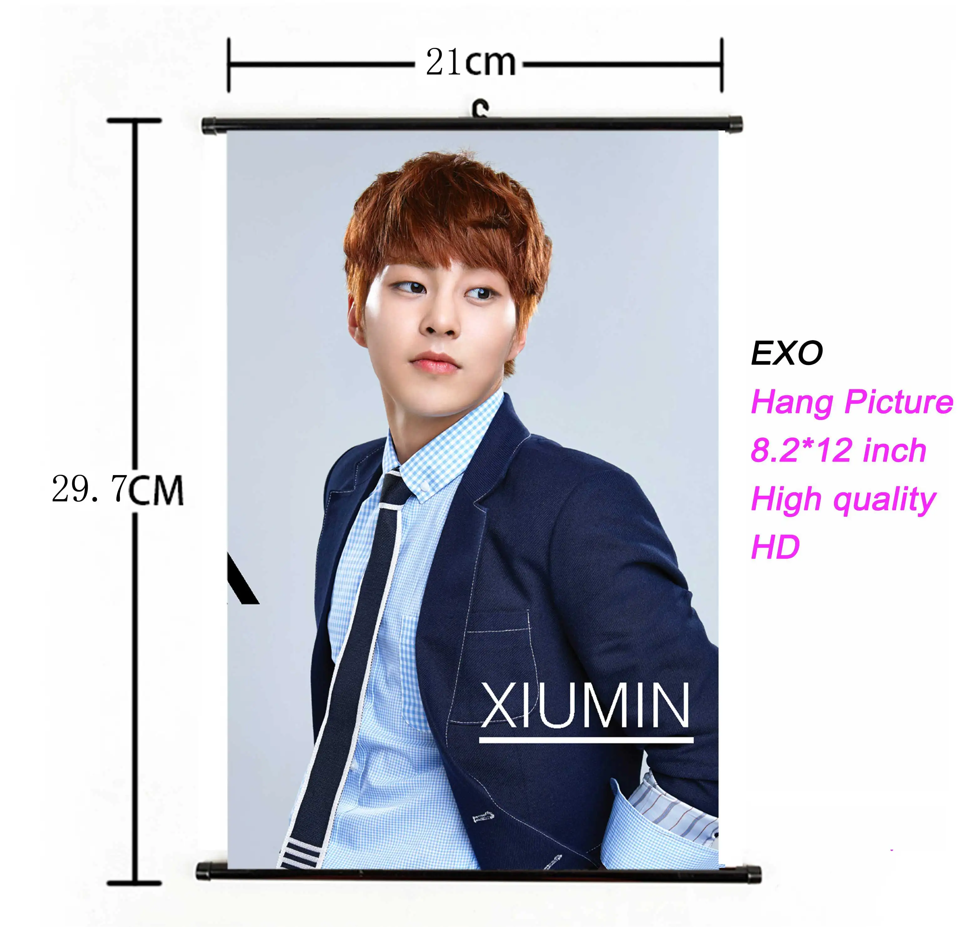 Свернутый Свиток Kpop EXO висячий плакат ткань 21*30 см для фанатов Подарочная коллекция k-pop EXO альбом Висячие фото плакат