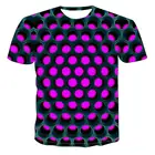 Летняя мужская футболка с геометрическим 3d трехмерным рисунком, футболка с цифровым принтом, Мужские приталенные Топы с коротким рукавом, футболки