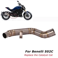 for benelli 502c motorcycle system titanium mid link connect pipe remove catalyst replace stock cat