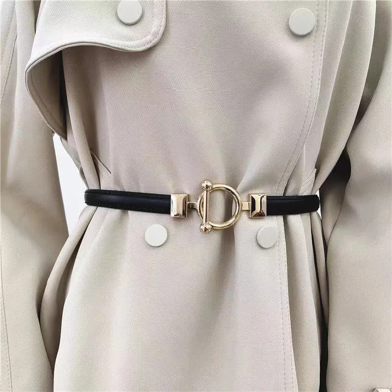

Metal Buckle Thin Women Belt Fashion Wild Female Pu Leather Black Coffee Camel Straps Waistband Female Dress Accessories Belts
