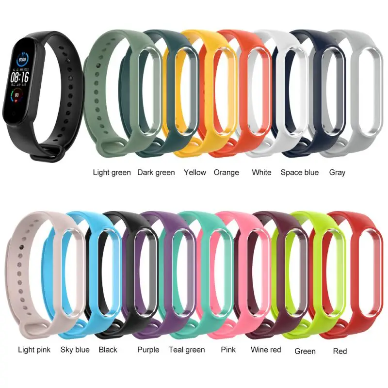 

1PC Smart Bracelet Watchband Suitable For Xiaomi Bracelet 5 Anti-lost Strap Sport Multicolor Waterproof Replacement Wristband