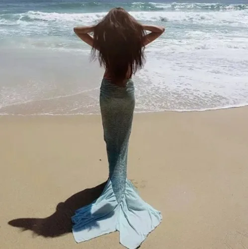 

Maldives Bali Holiday Long Skirts Mermaid Tail Slit Longuette Beach Seaside Photo Shoot